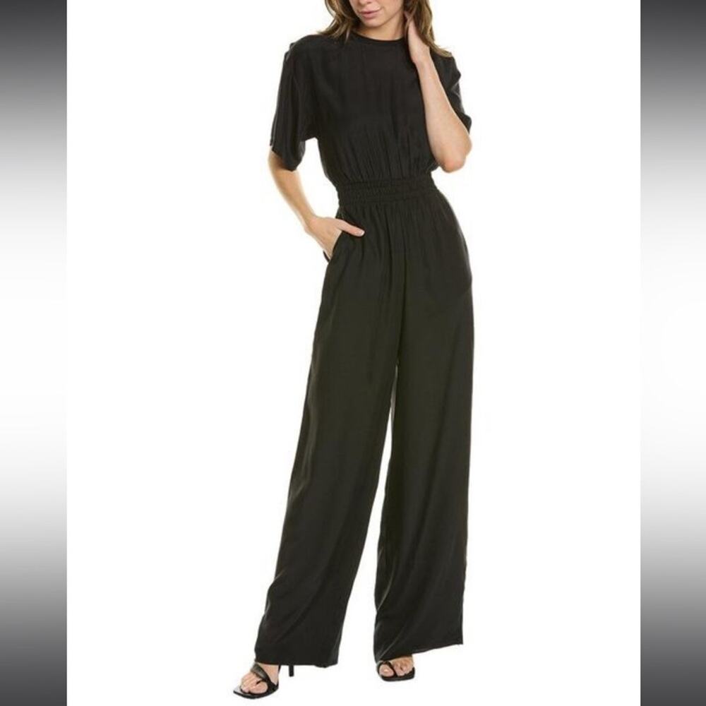New ATM Women's Black Charmeuse Silk Jumpsuit